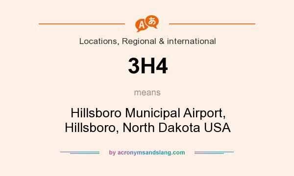 What does 3H4 mean? It stands for Hillsboro Municipal Airport, Hillsboro, North Dakota USA