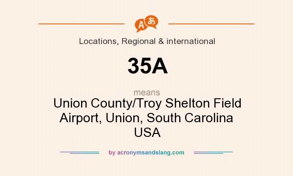 What does 35A mean? It stands for Union County/Troy Shelton Field Airport, Union, South Carolina USA