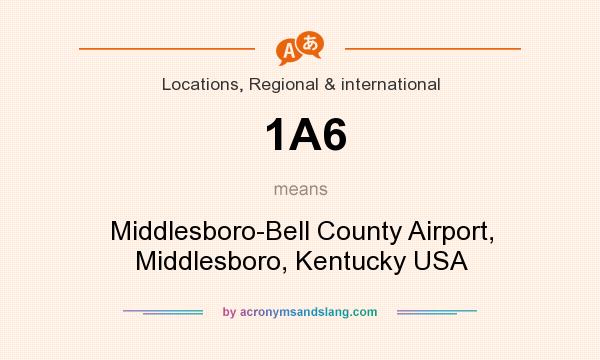 What does 1A6 mean? It stands for Middlesboro-Bell County Airport, Middlesboro, Kentucky USA