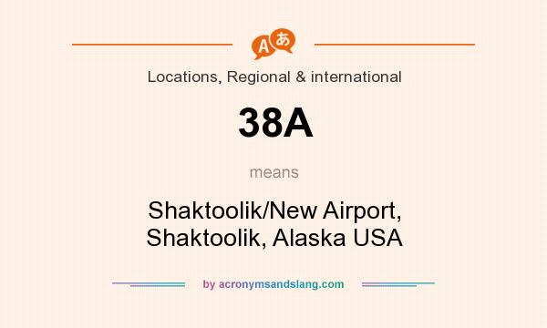 What does 38A mean? It stands for Shaktoolik/New Airport, Shaktoolik, Alaska USA