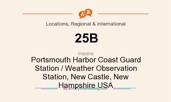 What does 25B mean? It stands for Portsmouth Harbor Coast Guard Station / Weather Observation Station, New Castle, New Hampshire USA