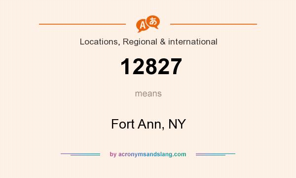 What does 12827 mean? It stands for Fort Ann, NY