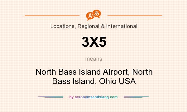 What does 3X5 mean? It stands for North Bass Island Airport, North Bass Island, Ohio USA