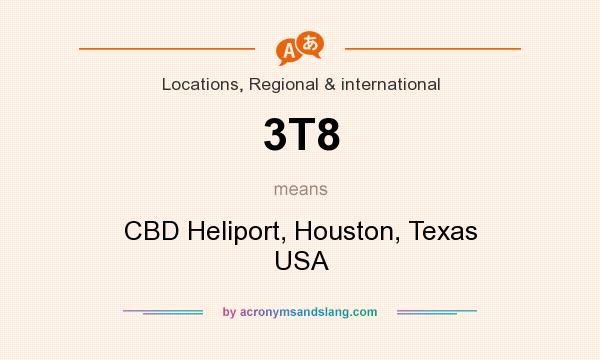 What does 3T8 mean? It stands for CBD Heliport, Houston, Texas USA
