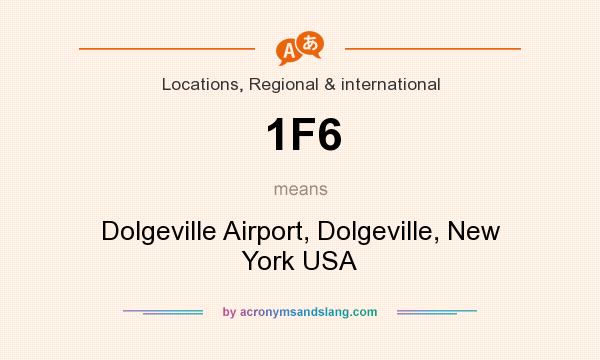 What does 1F6 mean? It stands for Dolgeville Airport, Dolgeville, New York USA