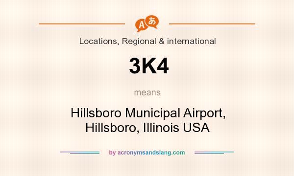 What does 3K4 mean? It stands for Hillsboro Municipal Airport, Hillsboro, Illinois USA