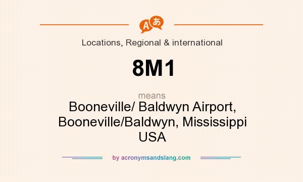 What does 8M1 mean? It stands for Booneville/ Baldwyn Airport, Booneville/Baldwyn, Mississippi USA