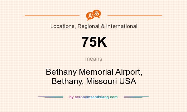 What does 75K mean? It stands for Bethany Memorial Airport, Bethany, Missouri USA