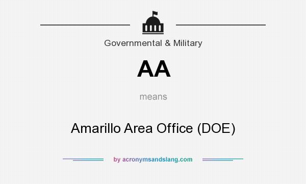 What does AA mean? It stands for Amarillo Area Office (DOE)