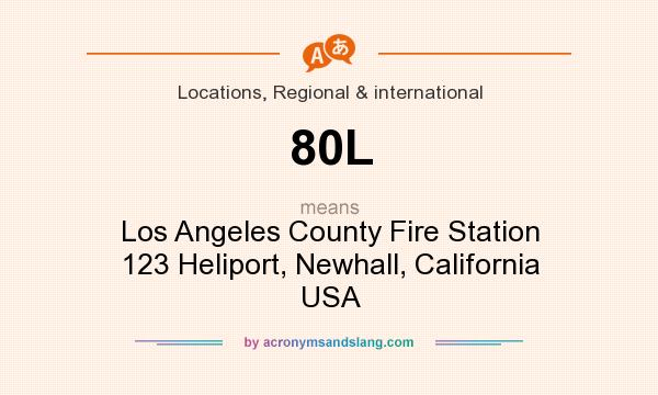 What does 80L mean? It stands for Los Angeles County Fire Station 123 Heliport, Newhall, California USA