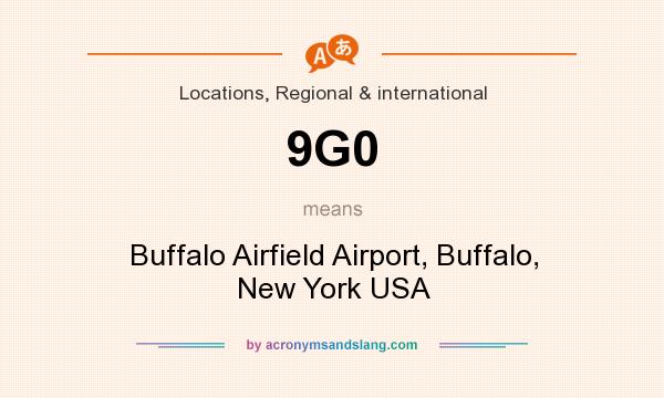 What does 9G0 mean? It stands for Buffalo Airfield Airport, Buffalo, New York USA