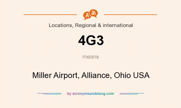 What does 4G3 mean? It stands for Miller Airport, Alliance, Ohio USA