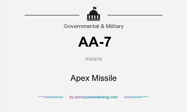 What does AA-7 mean? It stands for Apex Missile