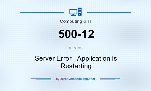 What does 500-12 mean? It stands for Server Error - Application Is Restarting