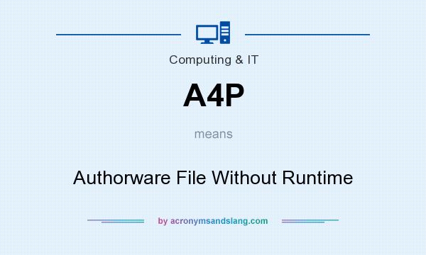 What does A4P mean? It stands for Authorware File Without Runtime