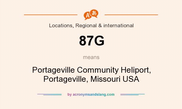 What does 87G mean? It stands for Portageville Community Heliport, Portageville, Missouri USA