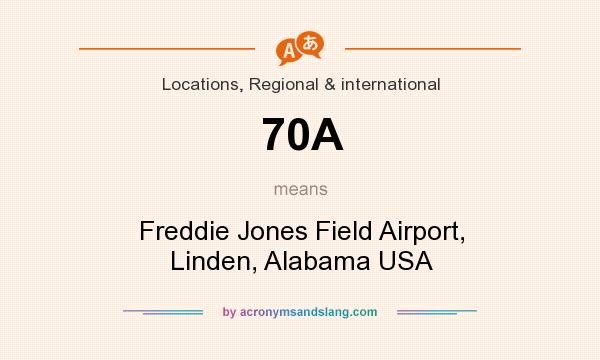 What does 70A mean? It stands for Freddie Jones Field Airport, Linden, Alabama USA
