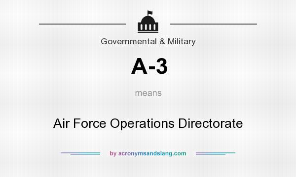What does A-3 mean? It stands for Air Force Operations Directorate
