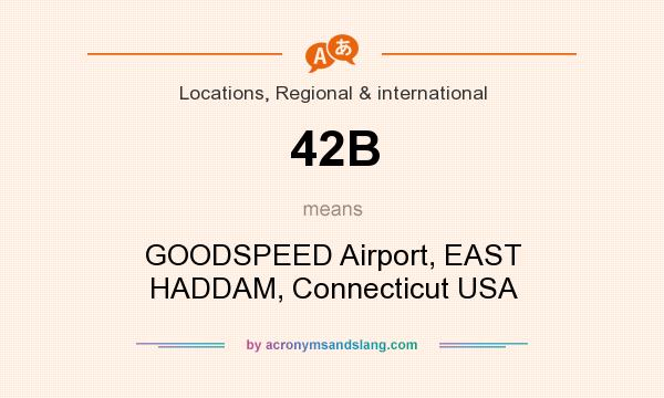 What does 42B mean? It stands for GOODSPEED Airport, EAST HADDAM, Connecticut USA