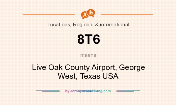 What does 8T6 mean? It stands for Live Oak County Airport, George West, Texas USA