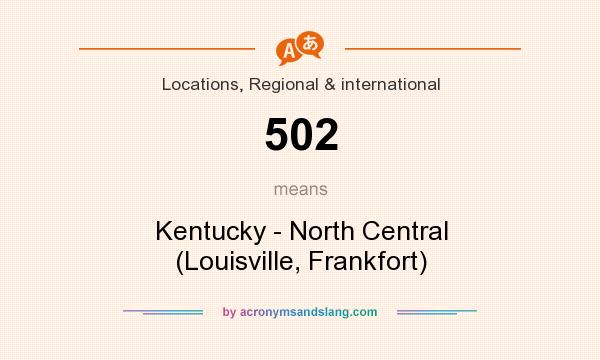 What does 502 mean? It stands for Kentucky - North Central (Louisville, Frankfort)
