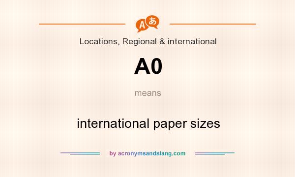 What does A0 mean? It stands for international paper sizes
