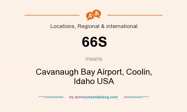 What does 66S mean? It stands for Cavanaugh Bay Airport, Coolin, Idaho USA
