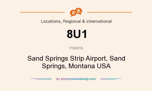What does 8U1 mean? It stands for Sand Springs Strip Airport, Sand Springs, Montana USA
