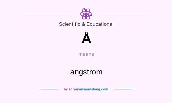 What does Å mean? It stands for angstrom