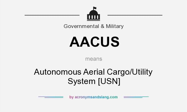 What does AACUS mean? It stands for Autonomous Aerial Cargo/Utility System [USN]