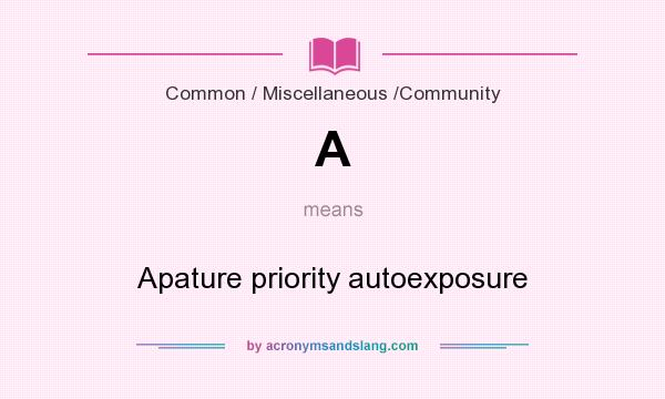 What does A mean? It stands for Apature priority autoexposure