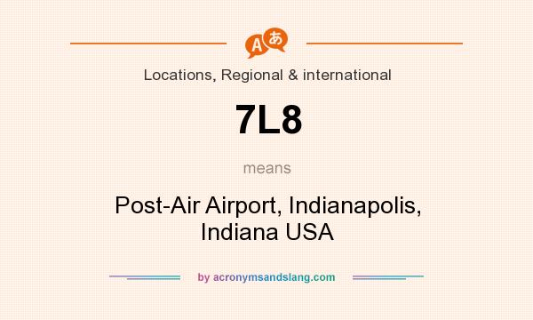 What does 7L8 mean? It stands for Post-Air Airport, Indianapolis, Indiana USA