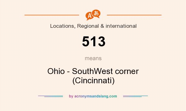 What does 513 mean? It stands for Ohio - SouthWest corner (Cincinnati)