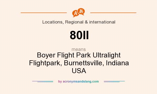 What does 80II mean? It stands for Boyer Flight Park Ultralight Flightpark, Burnettsville, Indiana USA