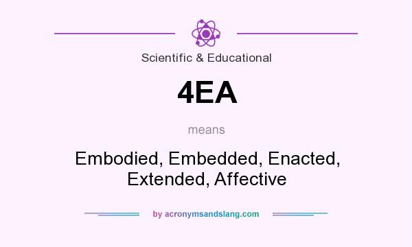 What does 4EA mean? It stands for Embodied, Embedded, Enacted, Extended, Affective