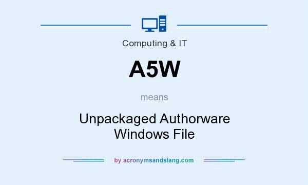 What does A5W mean? It stands for Unpackaged Authorware Windows File