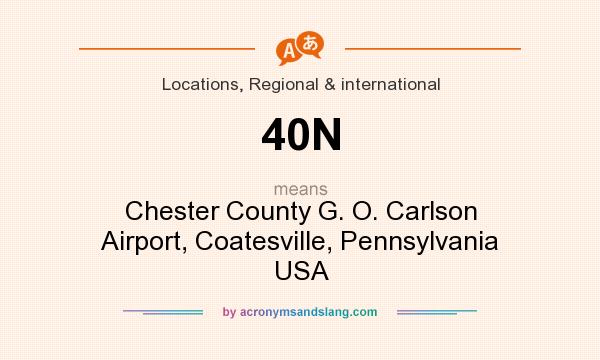 What does 40N mean? It stands for Chester County G. O. Carlson Airport, Coatesville, Pennsylvania USA