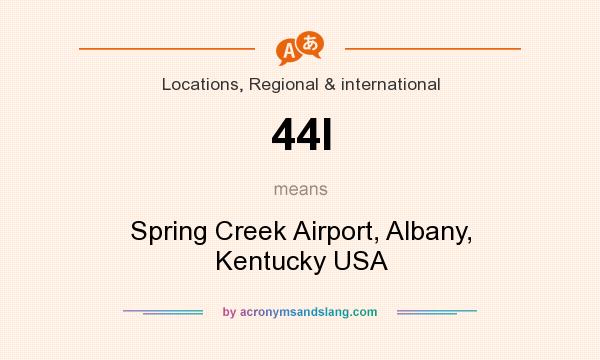 What does 44I mean? It stands for Spring Creek Airport, Albany, Kentucky USA