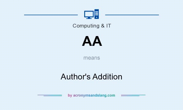 What does AA mean? It stands for Author`s Addition