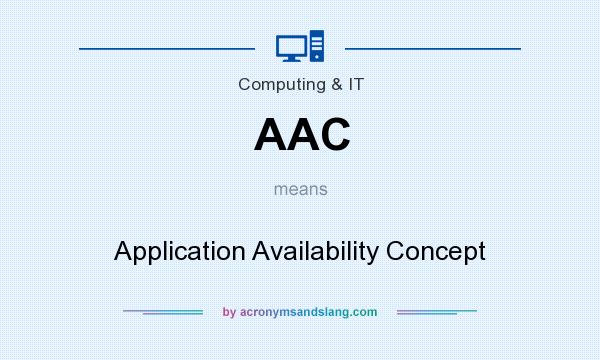 What does AAC mean? It stands for Application Availability Concept