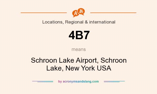 What does 4B7 mean? It stands for Schroon Lake Airport, Schroon Lake, New York USA
