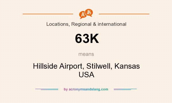 What does 63K mean? It stands for Hillside Airport, Stilwell, Kansas USA