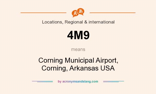 What does 4M9 mean? It stands for Corning Municipal Airport, Corning, Arkansas USA