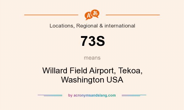 What does 73S mean? It stands for Willard Field Airport, Tekoa, Washington USA