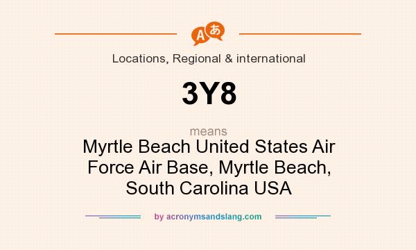 What does 3Y8 mean? It stands for Myrtle Beach United States Air Force Air Base, Myrtle Beach, South Carolina USA