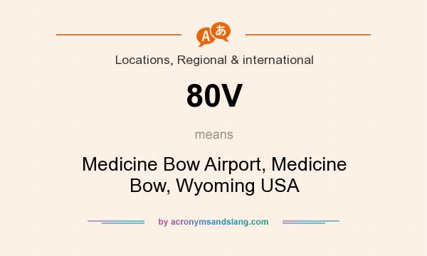 What does 80V mean? It stands for Medicine Bow Airport, Medicine Bow, Wyoming USA