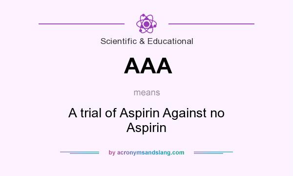 What does AAA mean? It stands for A trial of Aspirin Against no Aspirin