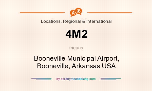 What does 4M2 mean? It stands for Booneville Municipal Airport, Booneville, Arkansas USA