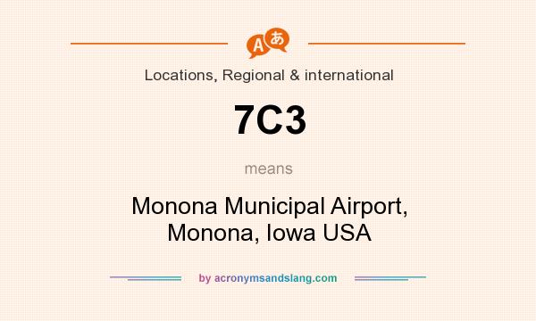 What does 7C3 mean? It stands for Monona Municipal Airport, Monona, Iowa USA