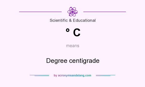 What does ° C mean? It stands for Degree centigrade